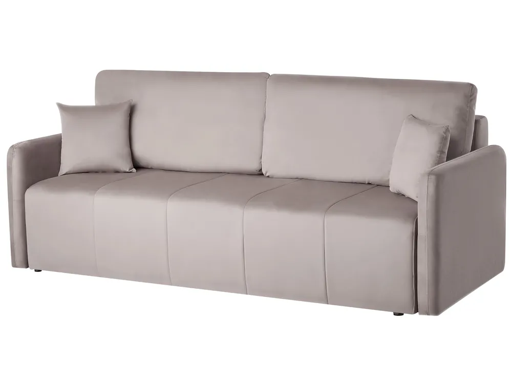Schlafsofa 3-Sitzer EGGE Samtstoff Taupe_1020996
