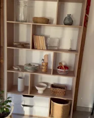 Bücherregal WADENA 185 cm Braun / Weiß_1167891