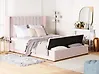 Wasserbett mit Stauraumbank NOYERS Samtstoff Pastellrosa 180 x 200 cm