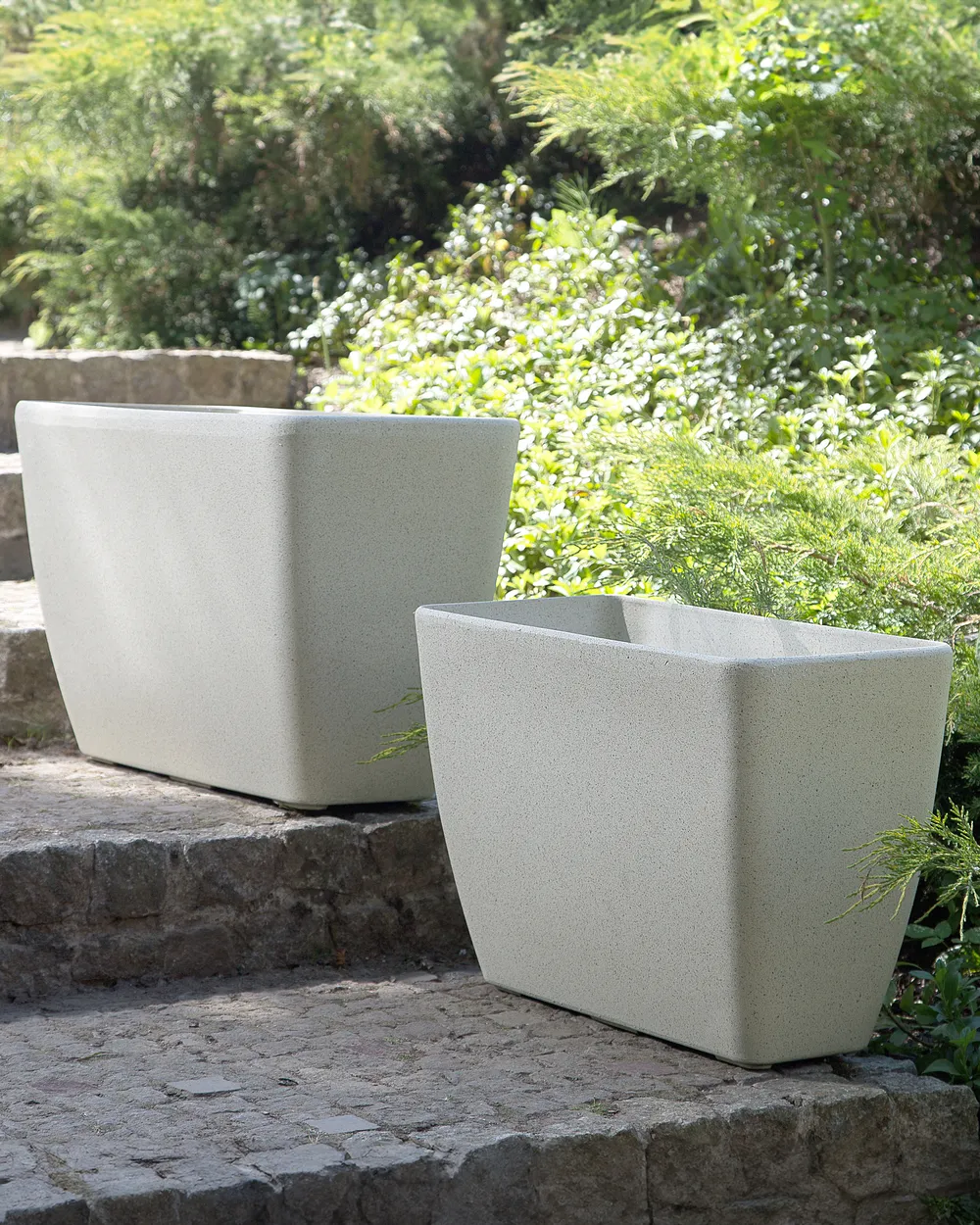 Set mit 2 Blumentöpfen BARIS 74 cm Beige