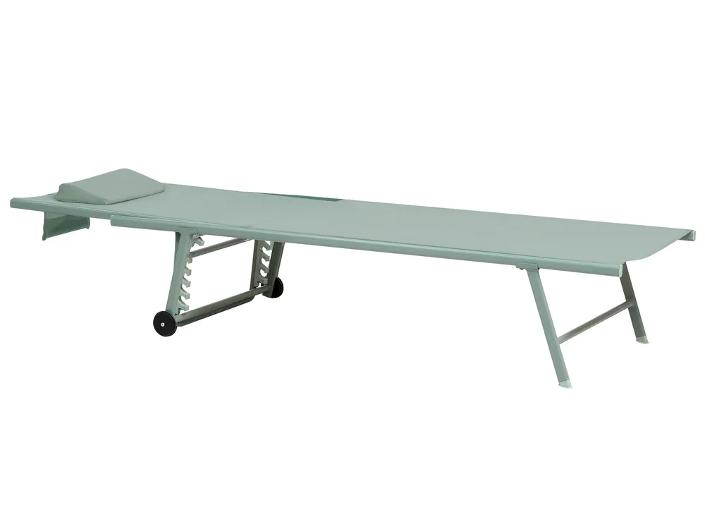 Gartenliege 2er Set SORONI mit Relaxfunktion Metall Hellgrün_1014164