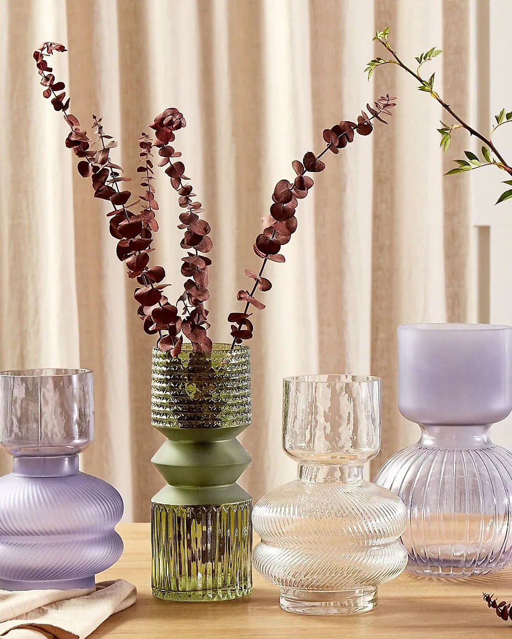 Blumenvase RODIA 24 cm Glas Transparent_1179950
