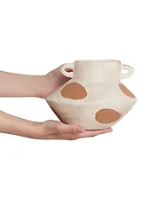 Blumenvase ALOSIDAE 19 cm Steinzeug Hellbeige_1183903