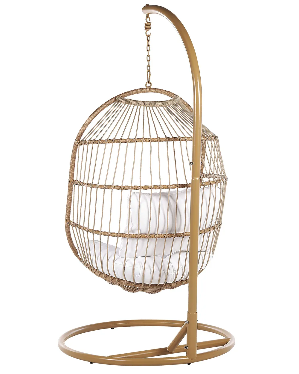 Hängesessel mit Gestell ALBA Polyrattan Naturfarben_803354