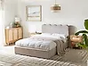 Bett mit Stauraum NANTERRE Chenillegewebe Taupe 140 x 200 cm