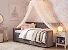 Ausziehbett Samtstoff MONTARGIS 90 x 200 cm Hellgrau