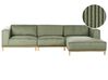 Ecksofa 5-Sitzer VENG Cord Grün linksseitig