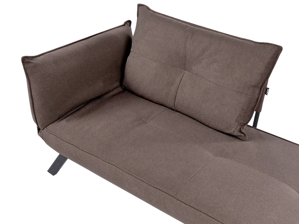 Linksseitige Chaiselongue ROCAMADOUR Stoff Braun_1029272