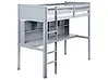 Hochbett mit Schreibtisch Kiefernholz FOUCAMONT 90 x 200 cm Grau