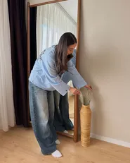 Decorative Vase PREMANA 55 cm Rattan Natural_1160963