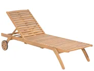 Sonnenliege mit Kissen CESANA PREMIUM mit Relaxfunktion Akazienholz Rot_990967