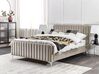 Bett mit Lattenrost Samtstoff LUNAN 140 x 200 cm Taupe