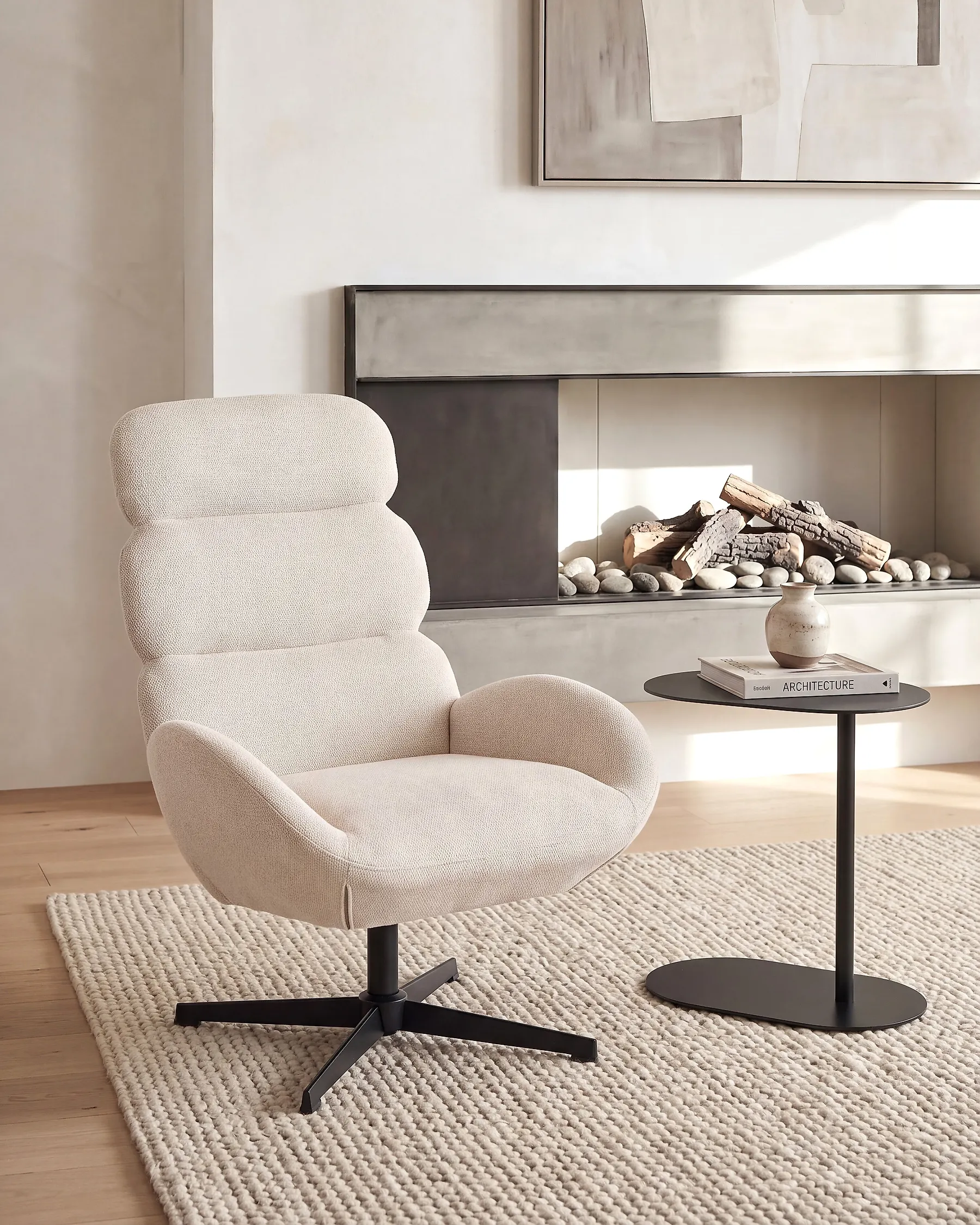 Drehsessel AALBORG Stoff Hellbeige_1165122
