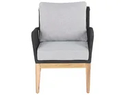 Lounge Set mit Tisch 4-Sitzer MERANO Akazienholz Grau_772238