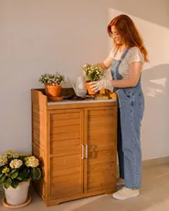 Pflanztisch TEREVILLE 67 cm 100 cm Tannenholz Braun_1076742