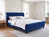 Bett mit Lattenrost Samtstoff AVALLON 180 x 200 cm Marineblau