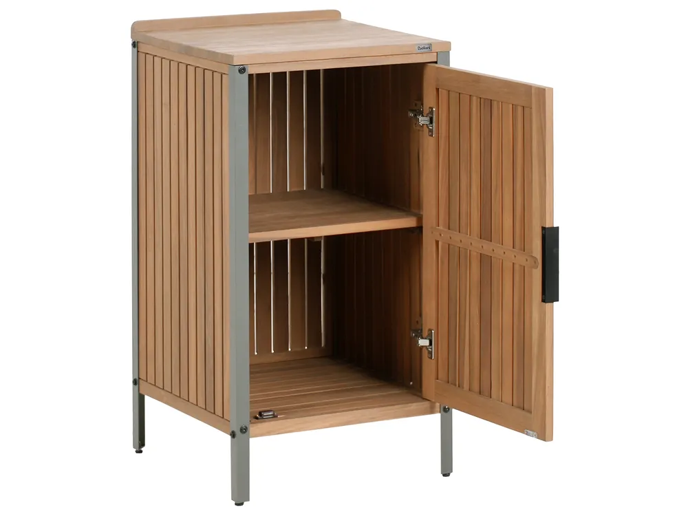 Outdoor-Küche 3er Set mit Spüle IVREA Braun / Silber zertifiziertes Akazienholz_988398