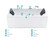 Corner Hot Tub with LED VARADERO 1830 x 900 mm White Right Hand_787091