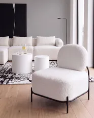 Sessel LUNDE Bouclé Weiß_1087949