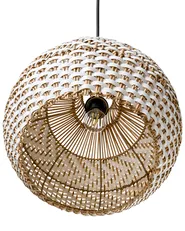 Hängeleuchte YAUCO Rattan Weiß_995689
