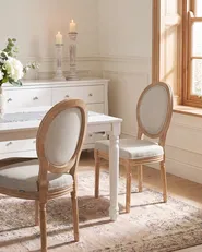 Set of 2 Chairs ALBANZA Fabric Light Brown/ Beige_1090729