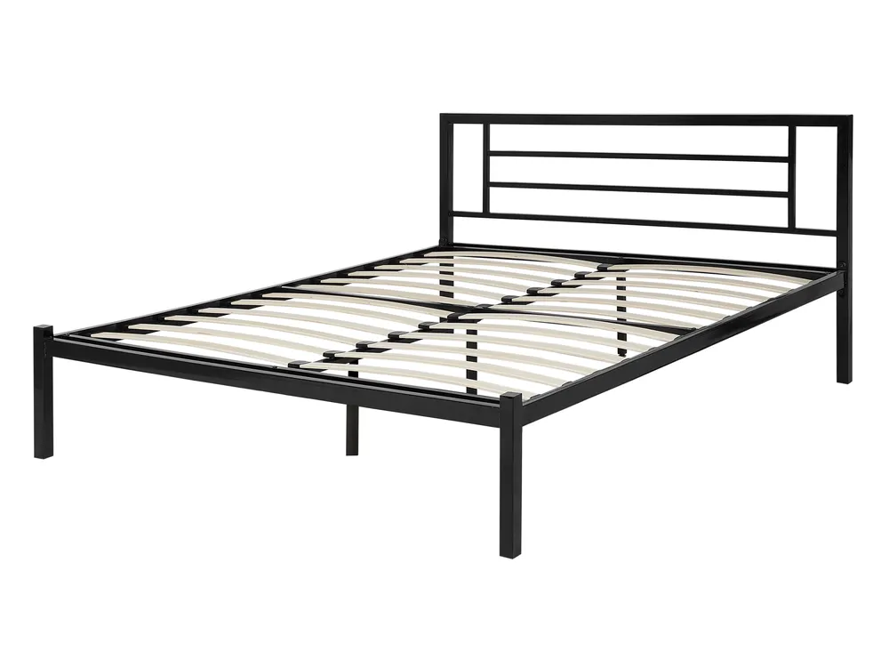 Bett mit Lattenrost Metall CUSSET 140 x 200 cm Schwarz_817971