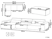 Modul Ecksofa 4-Sitzer HELLNAR mit Ottomane Stoff Grau rechtsseitig_912033