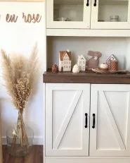 Vitrine mit Glastüren KALBARRI 80 cm Braun / Weiß_1171160