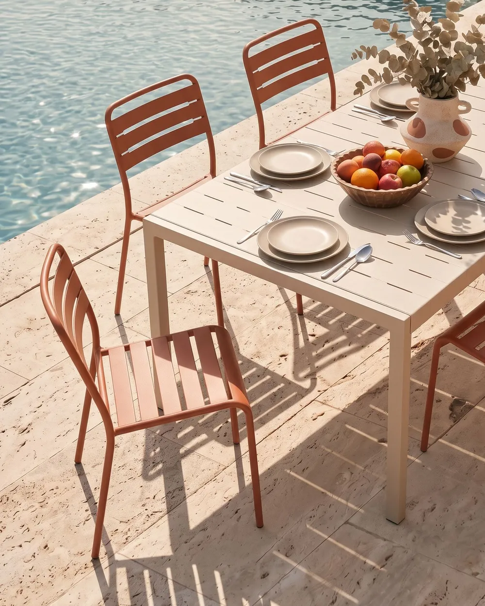 Gartenstuhl 2er Set LEFKADA Metall Braun_1123746