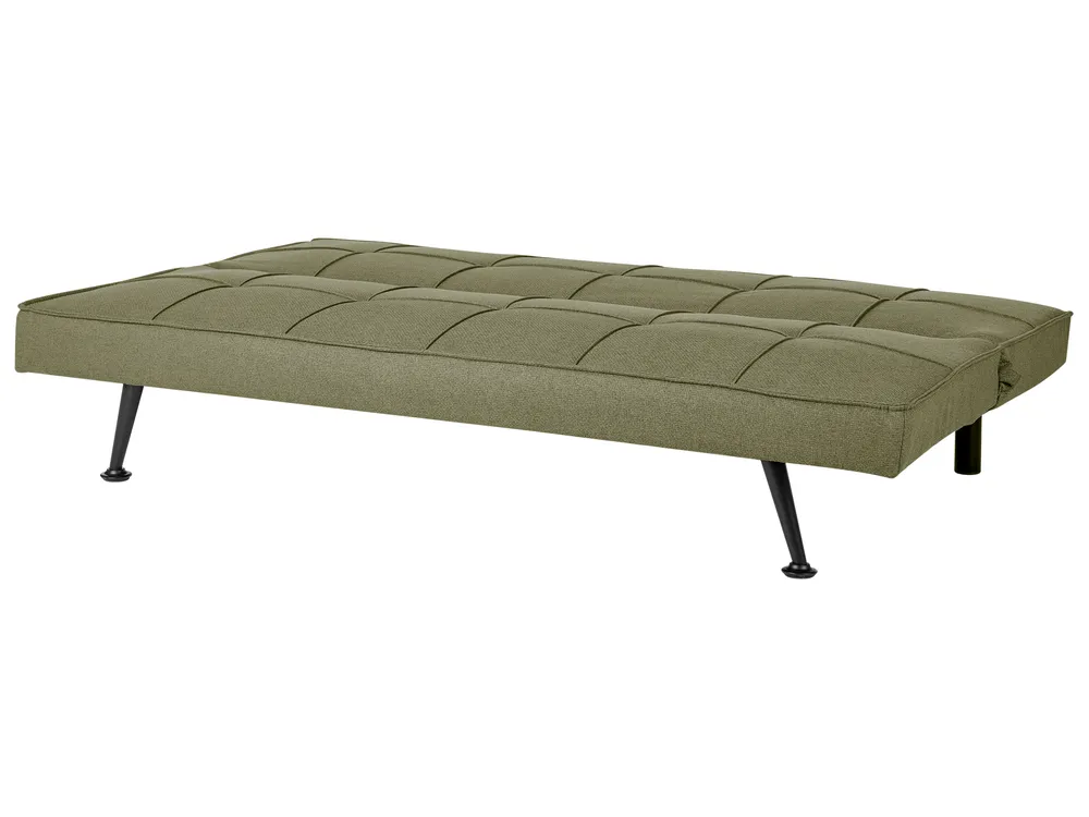 Sofa Bed 3 Seater HASLE Fabric Olive Green_912837