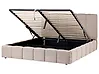 Bett mit Stauraum VAUVERT Stoff Taupe 180 x 200 cm