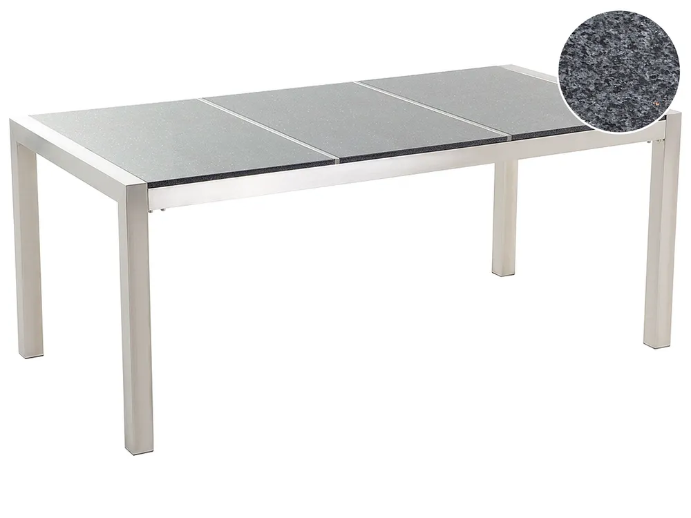 Gartentisch GROSSETO 180 cm 90 cm Granit poliert Grau