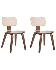 Set of 2 Dining Chairs LUCINDA Wood Dark Brown_949147