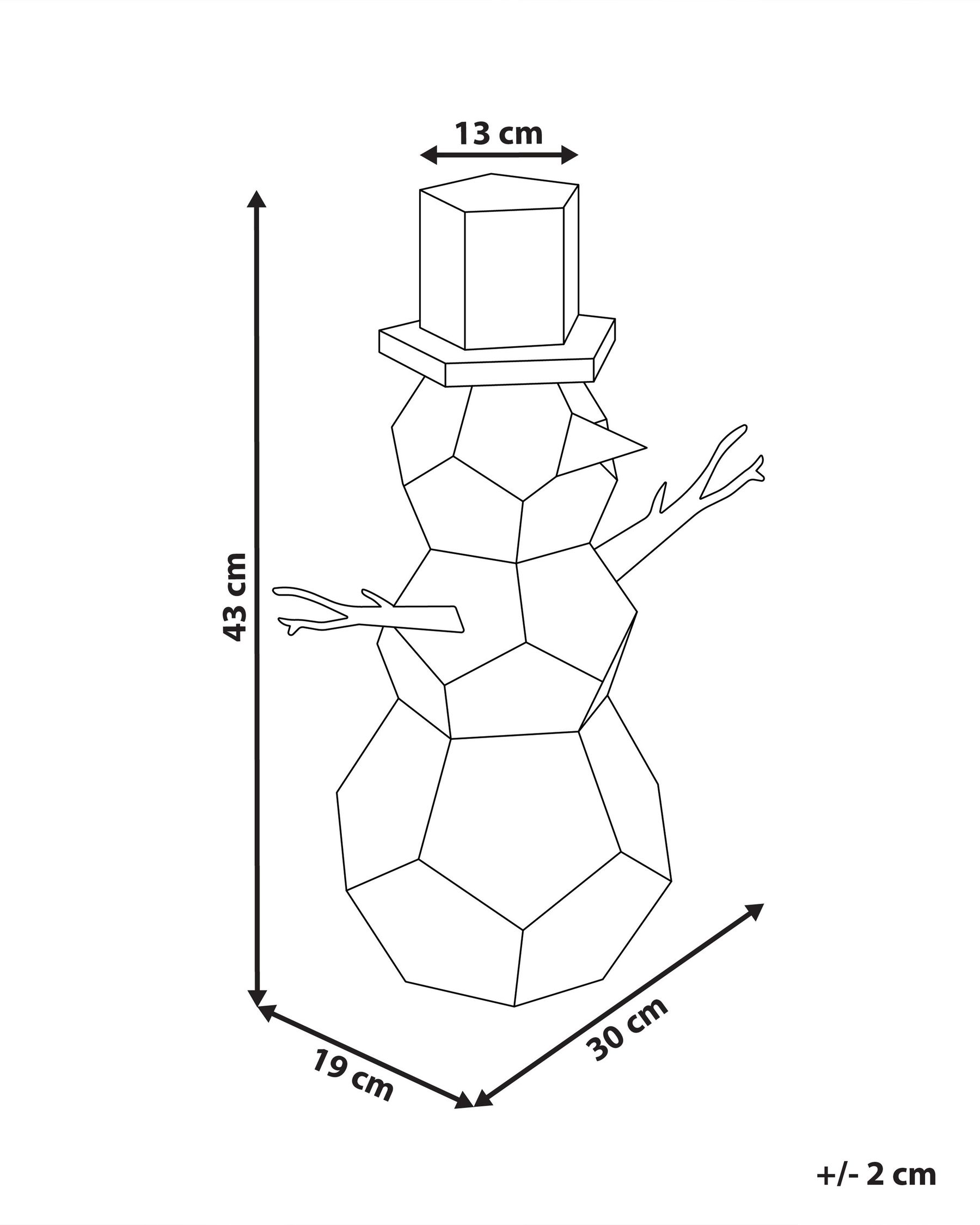 Weihnachtsdekoration LED ARCTICA 43 cm Schneemann Bunt_950259