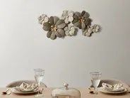 Wandobjekt Blume LANTHANUM Metall 52 cm Beige_1007328
