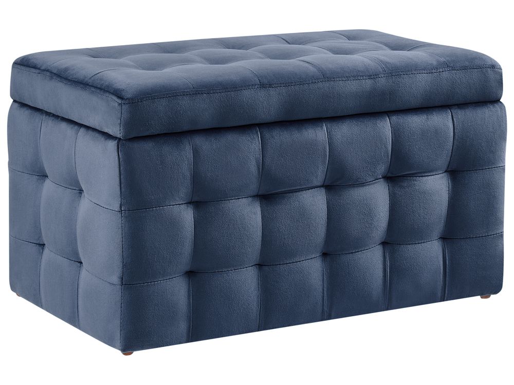 Storage Ottoman MICHIGAN Velvet Dark Blue