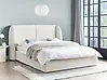Ottoman Bed MONESTIER Fabric Off-White 160 x 200 cm (EU King Size)