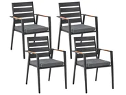Gartenmöbel Set 4-Sitzer MALETTO/TAVIANO inkl. Kissen Metall Schwarz_993867