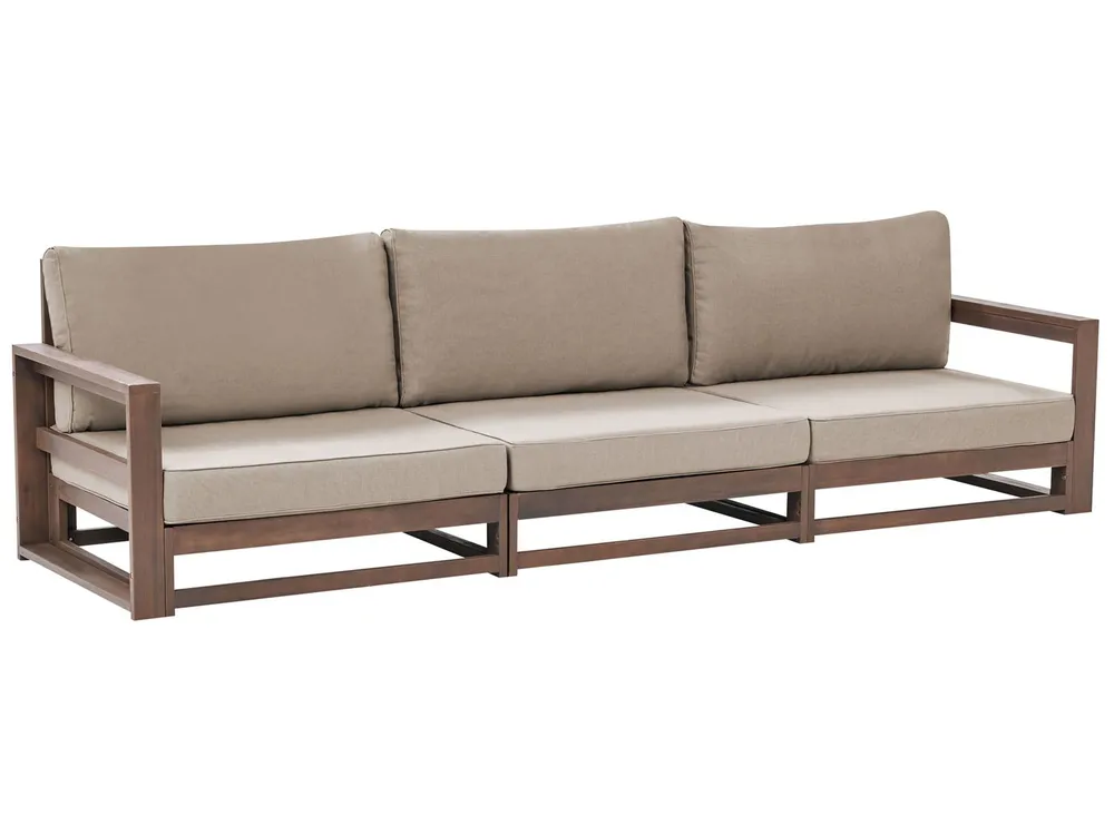 Gartensofa 3-Sitzer TIMOR modular zertifiziertes Akazienholz Dunkelbraun