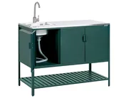 Outdoor-Küche 2er Set mit Spüle MAENZA Grün Metall_1045142