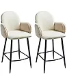 Set mit 2 Barstühlen AMITY Stoff Hellbeige