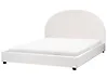 Bett mit Lattenrost Stoff VAUCLUSE 160 x 200 cm Cremeweiß