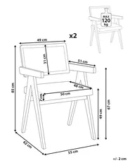 Esszimmerstuhl 2er Set AVA Holz Dunkelbraun / Hellbeige_1068377