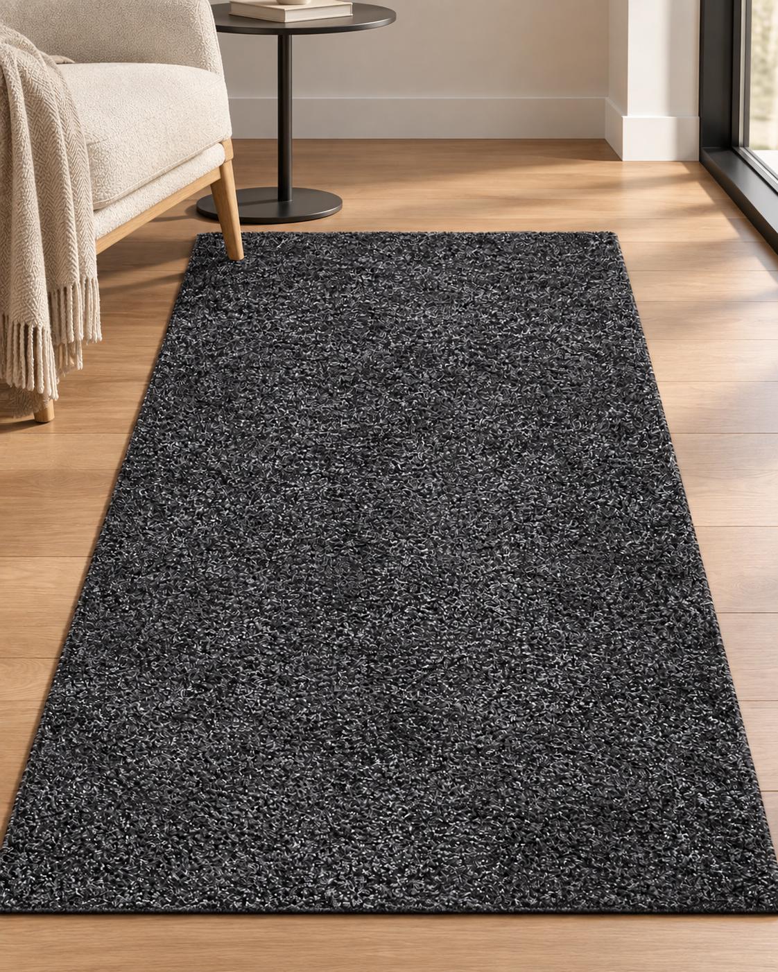 Preproga z visokim kosmatim vzorcem DEMRE Temno siva 80 x 150 cm