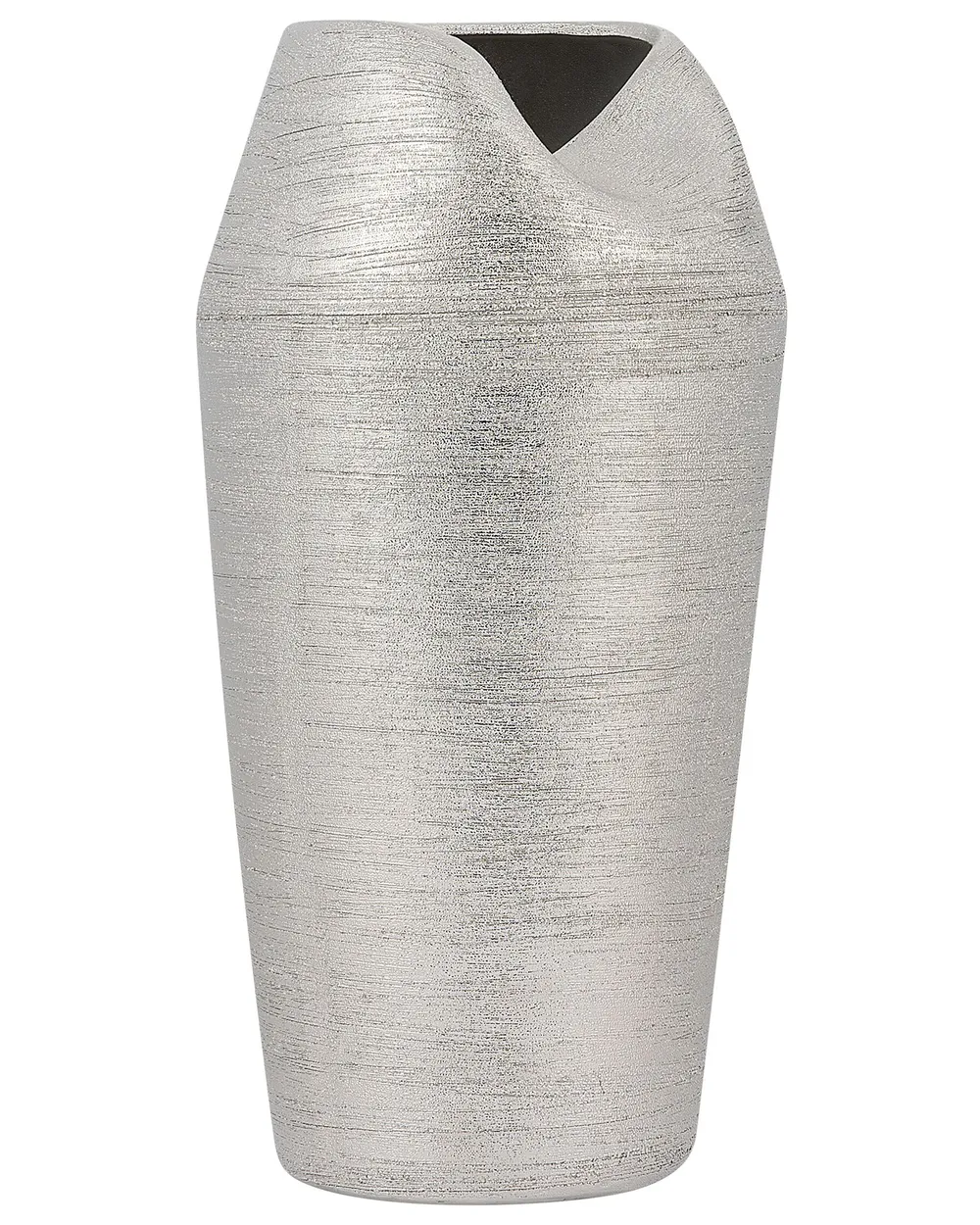 Dekovase APAMEA 33 cm Steinzeug Silber