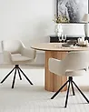 Esszimmerstuhl 2er Set drehbar LOURES Stoff Hellbeige