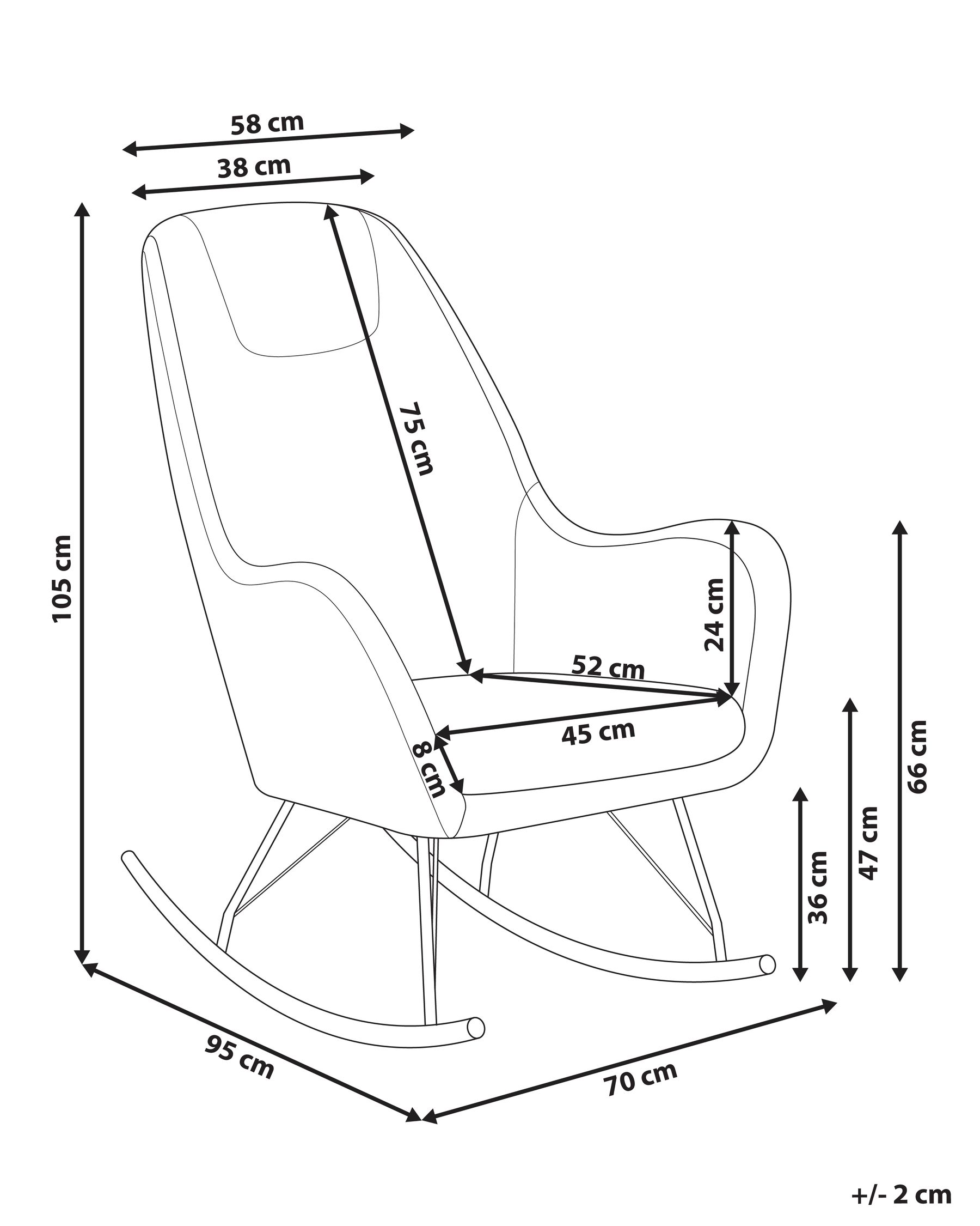 Schaukelsessel GULSELE Bouclé Cremeweiß_1011925
