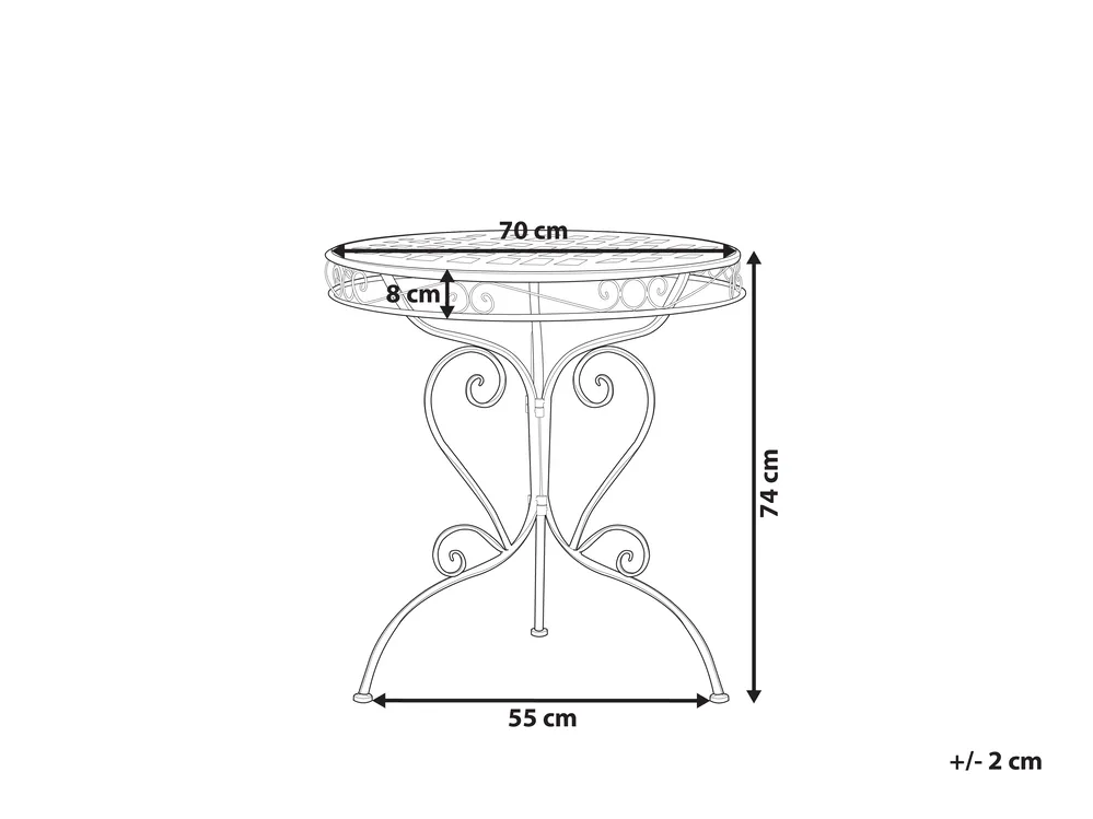 Outdoor Bistrotisch ALBINIA 70 cm 70 cm Metall Blau_1016101