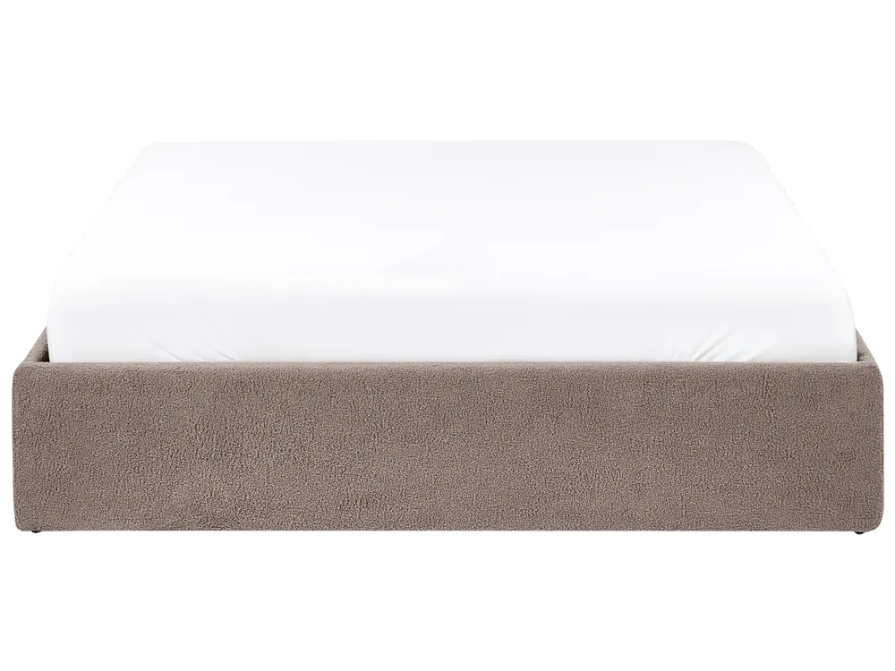 Bett mit Stauraum ohne Kopfteil DINAN Bouclé Taupe 140 x 200 cm_1061929