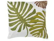 Dekokissen 2er Set ZENOBIA 45 x 45 cm Baumwolle Dunkelgrün Pflanzenmuster_770094